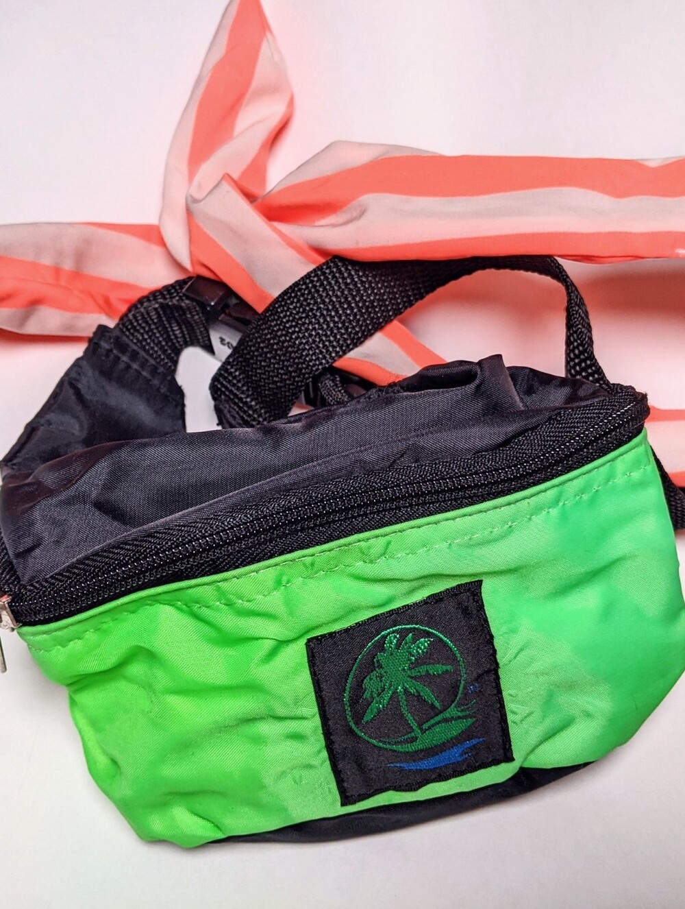 Nwot Victor mini Neon green Fanny & Orange Stripe Hair Band